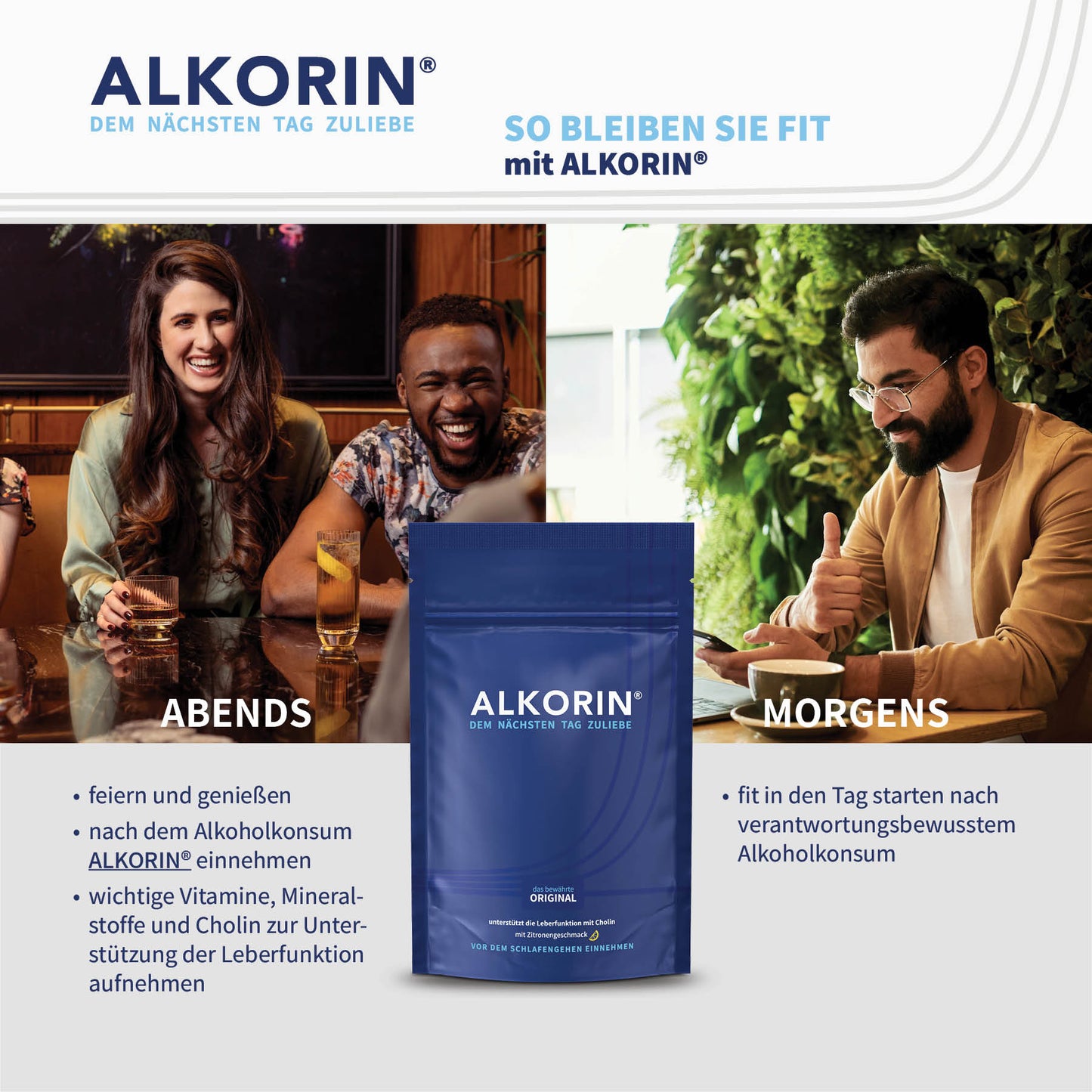 ALKORIN® 100g Beutel - Das bewährte Original. Dem nächsten Tag zuliebe. Unterstützt die Leberfunktion mit Cholin.